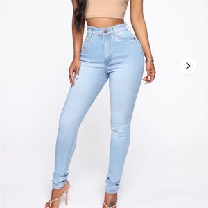 Fashion Nova High Rise Light Blue Jeans